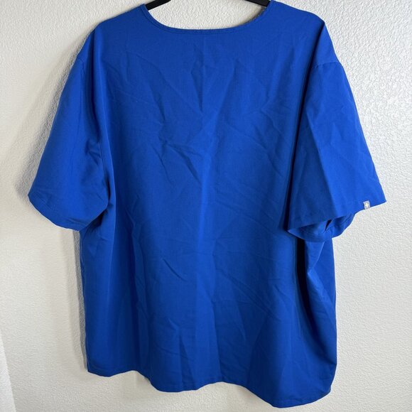Figs Technical Collection Mens‎ Scrub Top 3XL Royal Blue V-Neck With Pocket - Picture 3 of 4